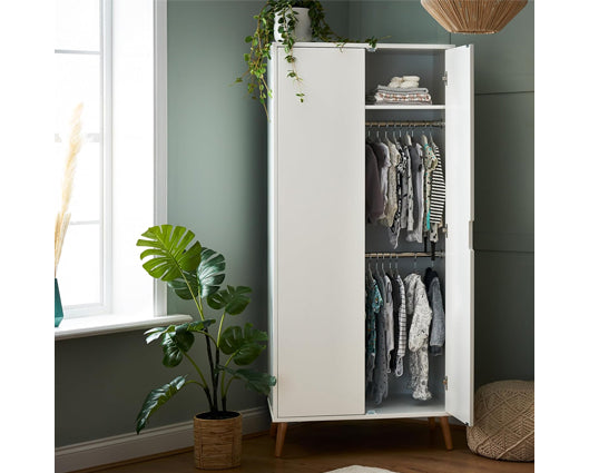 Maura Double Wardrobe - White with Natural