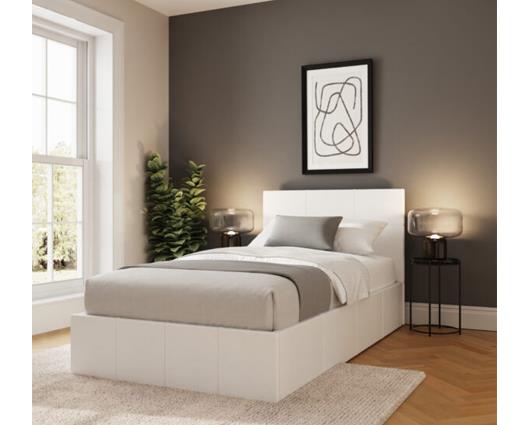 Single End Lift Ottoman Bed-White