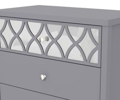 Arlo 4 Drawer Chest with Mirror- Cool Grey