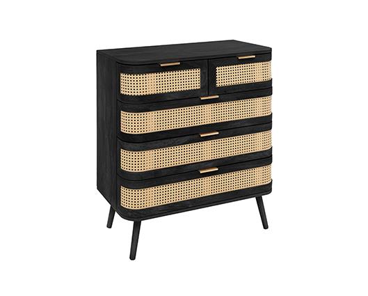 Noah 5 Drawer Chest - Black