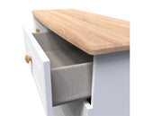 Warwick 6 Drawer Midi Chest - White Matt with Bardolino Oak Top
