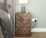 Ciaro 3 Drawer Bedside Table (Pair)- Royal Walnut