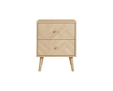 Herringford 2 Drawer Bedside Oak