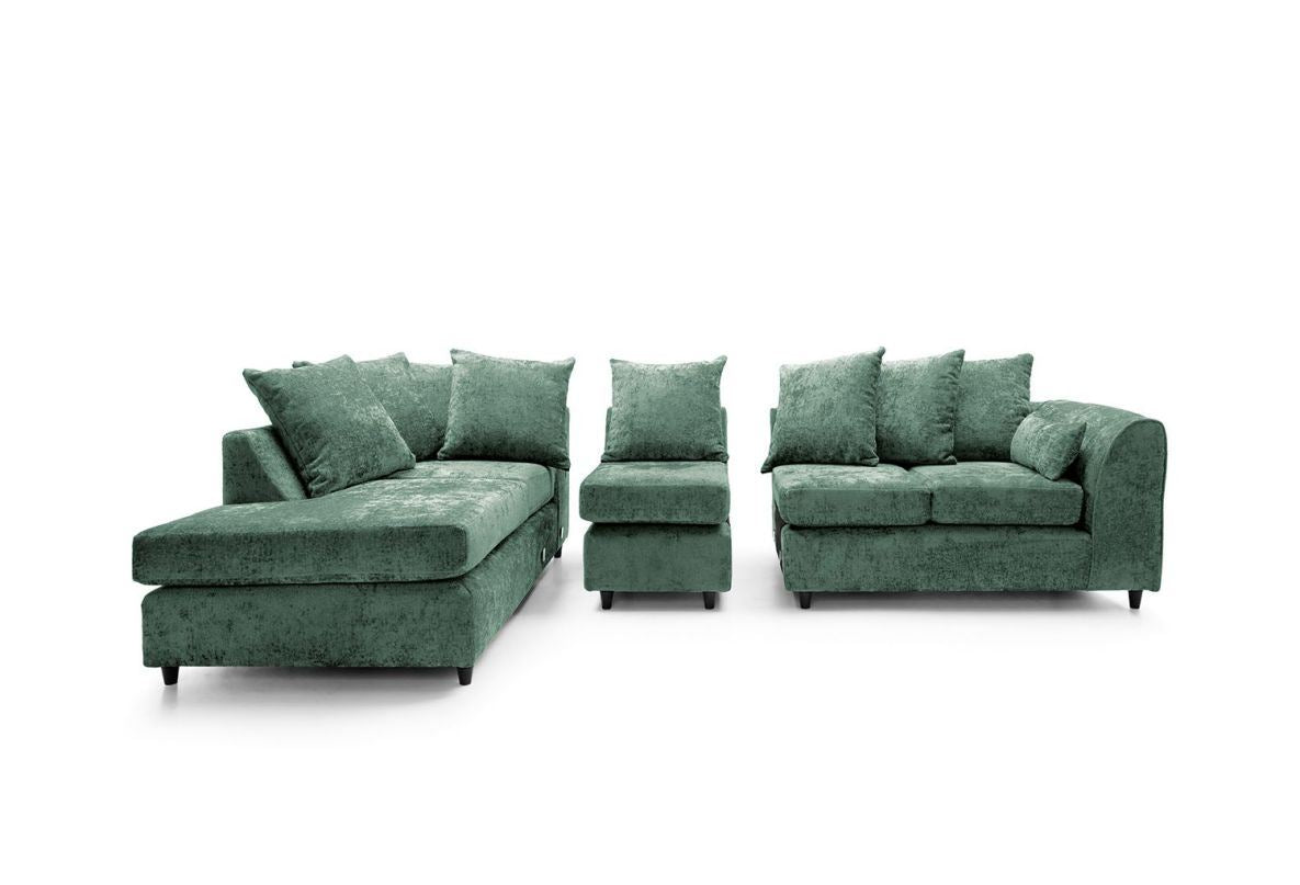 Heidi Left Hand Facing Corner Sofa Plus - Rifle Green