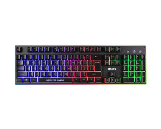 Marvo CM416-UK Wired Gaming Keyboard Black with Mouse Headset and Mat Bundle