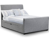 Capri King Bed With 2 Underbed Storage Drawers - Light Grey