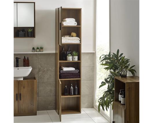 Hampshire Tall Bathroom Cabinet Wallnut