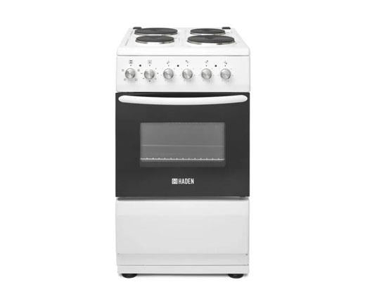Haden HES051W 50cm Electric Single Cavity cooker with Solid Plate Hob