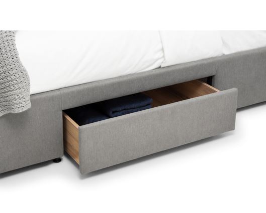 Frankie 4 Drawer Storage Fabric King Bed - Grey