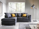 Chevelle Left Hand Facing Corner Sofa - Dark Grey