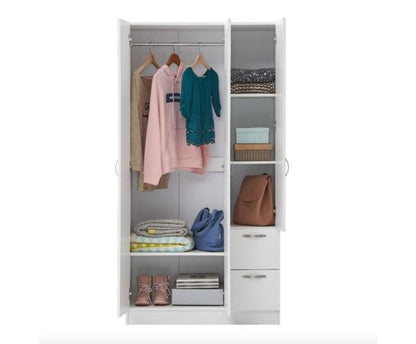 Easton 3 Door Double Wardrobe- White