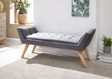 Mula Uplholstered Bench-Dark Grey