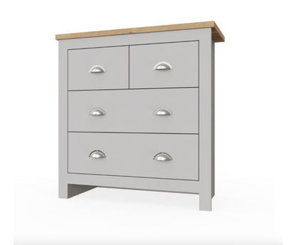 Lincoln 4 Drawer Chest- Light Grey