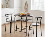 DERRY DINING SET (X2 CHAIRS) - BLACK/WALNUT