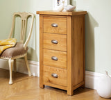 Winona 4 Drawer Narrow Chest - Oak