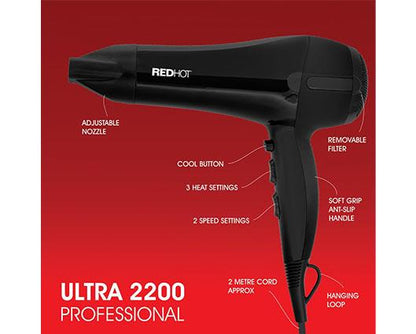 Benross 37069 Redhot Black Professional Hair Dryer