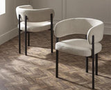 Bolivia Set of 2 Dining Chairs Cream & Black