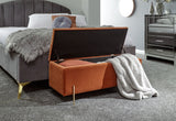 Melta Ottoman Storage Bench-Russet