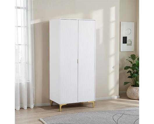 MIAMI 2 DOOR WARDROBE - WHITE/GOLD