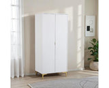 MIAMI 2 DOOR WARDROBE - WHITE/GOLD