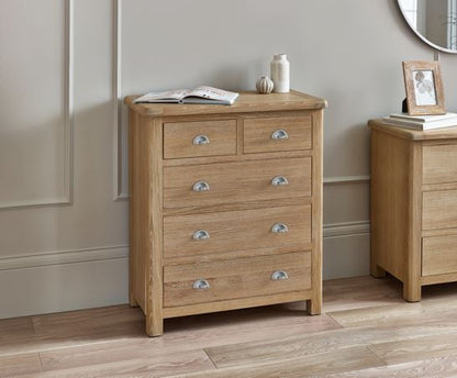 Malani Limed Oak 3+2 Drawer Chest