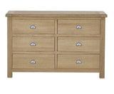 Malani Limed Oak 6 Drawer Wide Chest