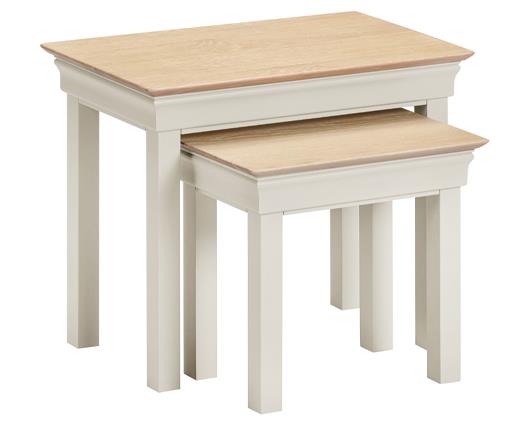 BORDEAUX NEST OF 2 TABLES - IVORY/OAK