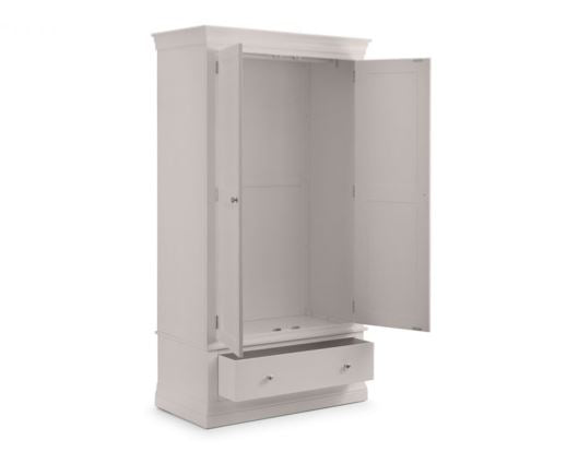 Clementine 2 Door 1 Drawer Wardrobe- Light Grey