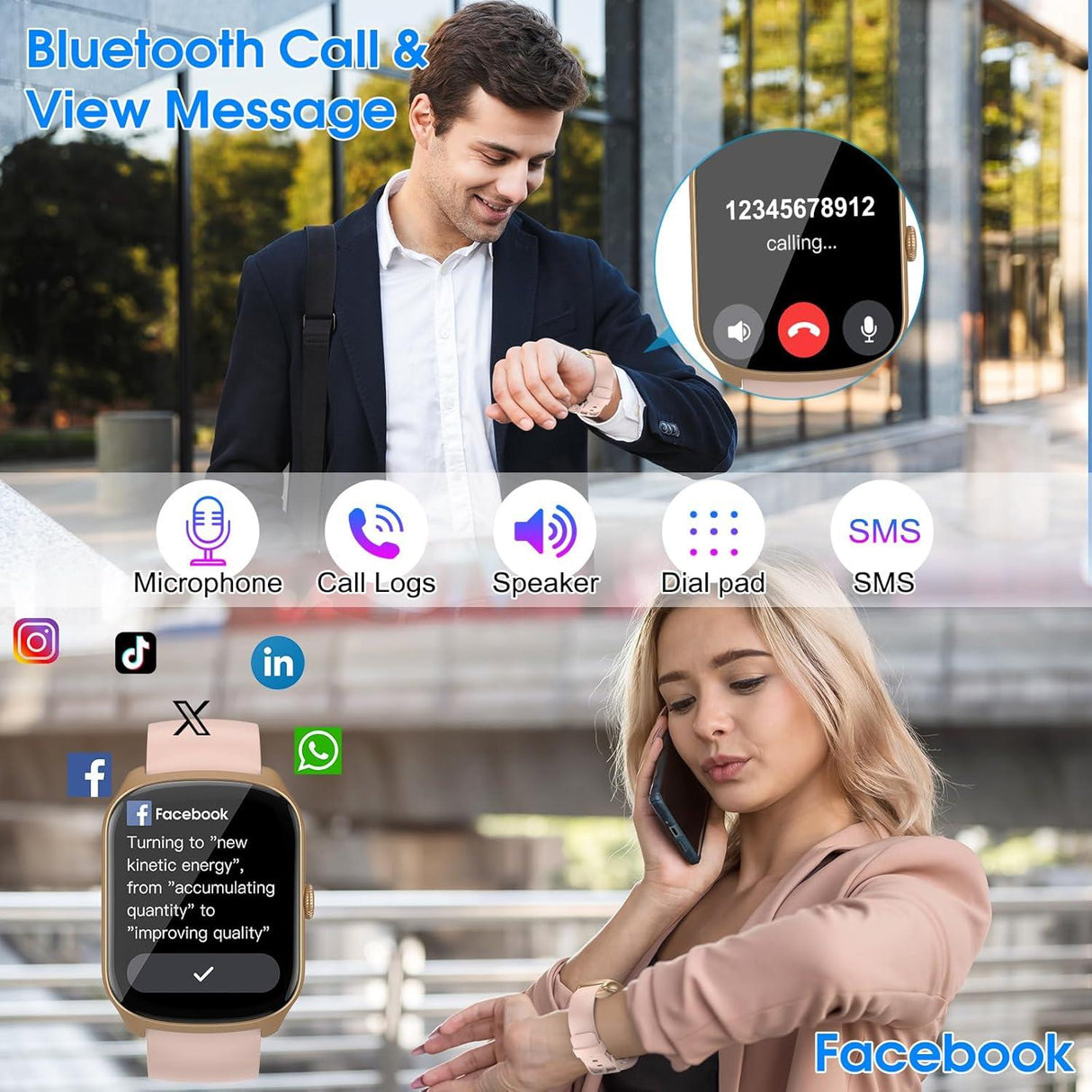Smart Fitness Watch - Pink