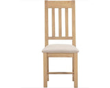 WINDSOR SLATTED DINING CHAIR (X2 PER BOX) - NATURAL OAK/OAT FABRIC