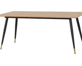HAMILTON & AVERY LARGE DINING SET (X6 CHAIRS) - MEDIUM OAK EFFECT/EMERALD GREEN VELVET