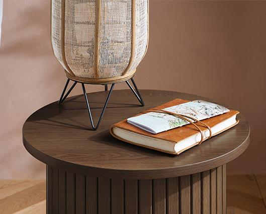 Axel Fluted Side Table - Walnut