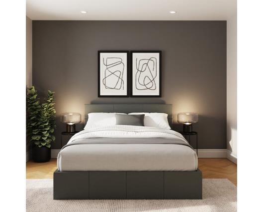 Serena Small Double Side Lift Ottoman Bed-Grey