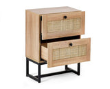 Petra 2 Drawer Bedside- Oak