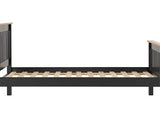 MONACO 3' HIGH END BED - DARK GREY/OAK EFFECT