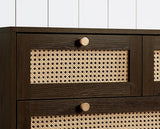 Croxley 5 Drawer Rattan Chest - Walnut
