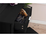 Emilia 1 Drawer Sliding Mirror Dressing Table - Black