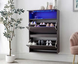 Graze Wall Hanging Two Tier Shoe Cabinet- Grey