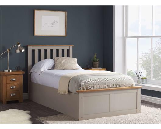 Phoenix Single Ottoman Bed - Pearl Grey