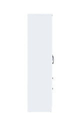 6 Door Wardrobe - White (Black Handles)