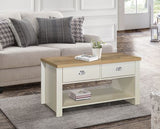 Highgate 2 Drawer Coffee Table - Cream