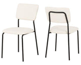 MARLOW & SHELDON DINING SET (X4 CHAIRS) - BLACK MARBLE/IVORY BOUCLE FABRIC