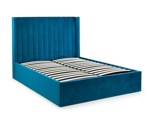 Langham Scalloped Headboard Ottoman King Bed - Teal
