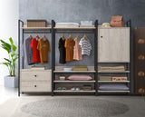 Zulu 3 Piece Bedroom Furniture Set Open Wardrobes-Ash Oak