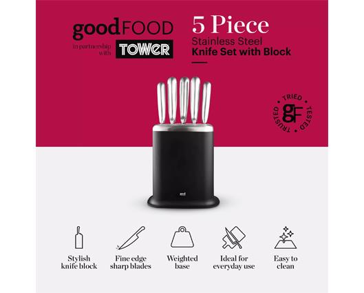 Good Food 5 Piece Knife Set with Block