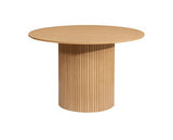 Axel Round Fluted Dining Table - Oak