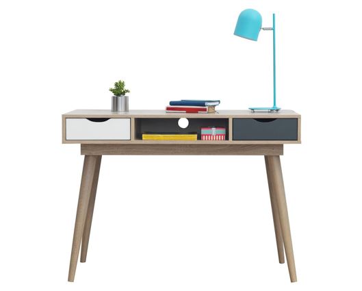 Culton Black & White 2 Drawer Desk