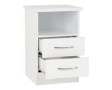 Neptune 2 Drawer Bedside - White Gloss
