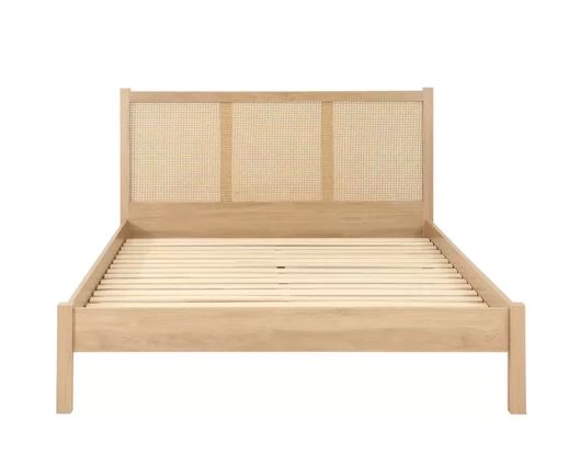 Croxley Double Rattan Bed - Oak