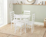 Stetson Dining Table & 4 Ladder Chairs- White